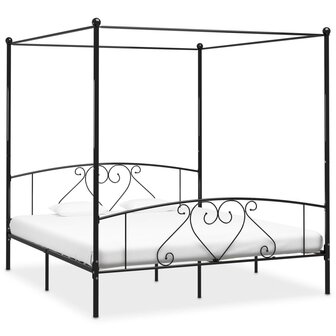 Hemelbedframe metaal zwart 200x200 cm  1