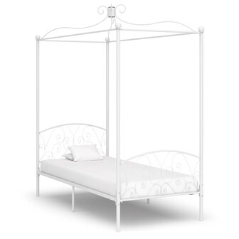 Hemelbedframe metaal wit 100x200 cm 1