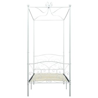 Hemelbedframe metaal wit 100x200 cm 3