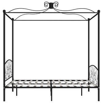Hemelbedframe metaal zwart 180x200 cm 4