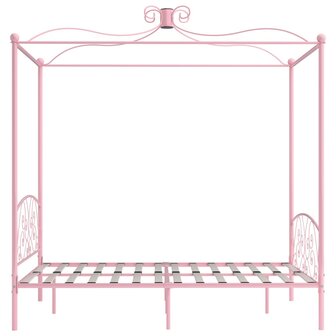 Hemelbedframe metaal roze 120x200 cm 4