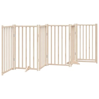 Hondenhek inklapbaar met deur 6 panelen 300cm massief vurenhout 6