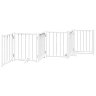 Hondenhek inklapbaar 6 panelen 300 cm massief vurenhout wit 6