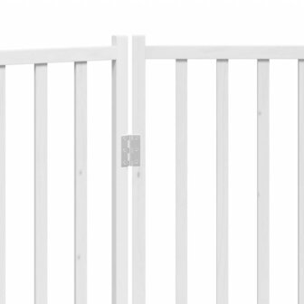 Hondenhek inklapbaar 2 panelen 160 cm massief vurenhout wit 8