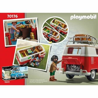 Voertuig Speelset Playmobil 70176 Volkswagen T1 Bus Rood 4