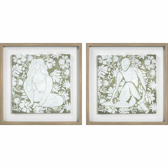 Canvas DKD Home Decor Kristal Canvas Hout MDF 42 x 3 x 42 cm 1