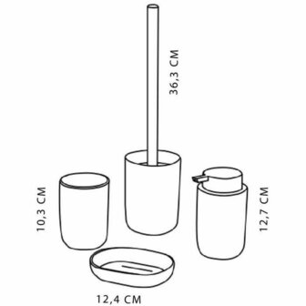 Badset TODAY HOY Zwart Plastic Modern 4 Onderdelen (4 Stuks) 4