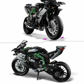 Bouwspel Lego Technic 42170 Kawasaki Ninja H2R Zwart 643 Onderdelen 3