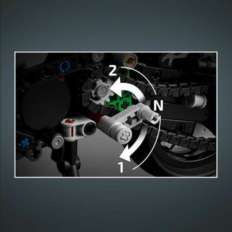 Bouwspel Lego Technic 42170 Kawasaki Ninja H2R Zwart 643 Onderdelen 4