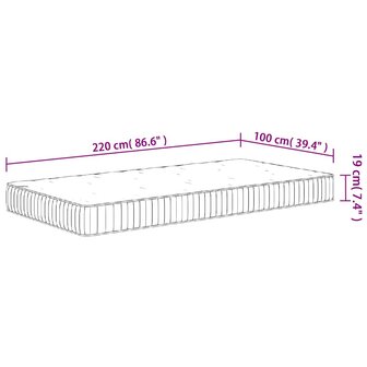 Pocketveringmatras middelhard 100x220 cm 9