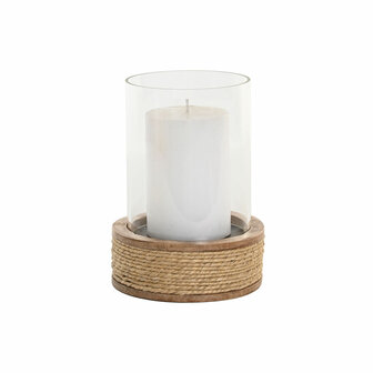 Kaarshouder Home ESPRIT Bruin Natuurlijk Kristal Touw Mangohout 4