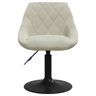 Eetkamerstoel fluweel cr&egrave;mekleurig 3