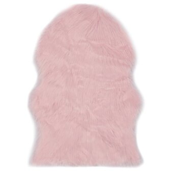 Vloerkleed 60x90 cm kunstschapenvacht roze 1