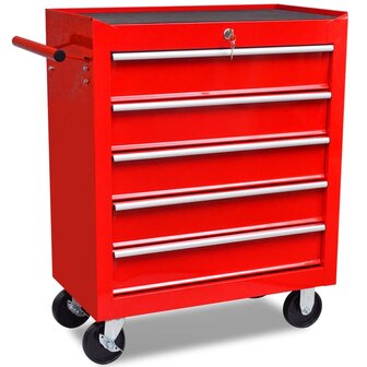 Gereedschapswagen 5 lades rood 3