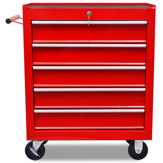 Gereedschapswagen 5 lades rood 4