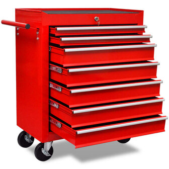 Gereedschapswagen 7 lades rood   1