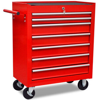Gereedschapswagen 7 lades rood   4