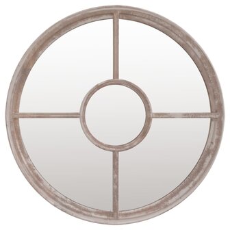 Tuinspiegel rond 40x4 cm ijzer zandkleurig 2
