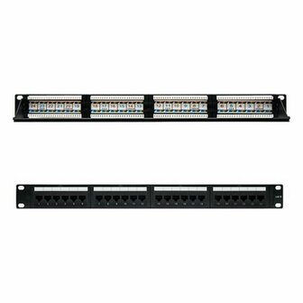 Patchpanel 24 UTP-Poorten Categorie 6 NANOCABLE 10.21.3124 19&quot; RJ45 Zwart 1