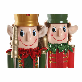 Kerstversiering Home ESPRIT Multicolour Notenkraker Elf 11 x 10 x 54 cm (2 Stuks) 2
