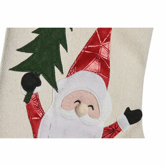 Kerstsok Home ESPRIT Rood Cr&egrave;me 25 x 2 x 50 cm 2