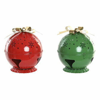 Kerstversiering Home ESPRIT Rood Groen Gouden 31,5 X 31,5 X 35,5 CM (2 Stuks) 1