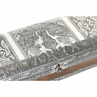 Juwelenkistje Home ESPRIT Zilverkleurig Natuurlijk Hout Aluminium 22,5 x 10 x 6,5 cm 4