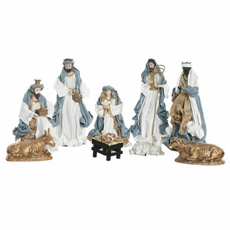 Kerststal set Home ESPRIT Blauw Wit 20 x 15 x 30 cm (9 Onderdelen) 5
