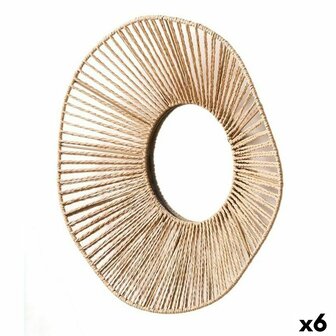 Wandspiegel Gift Decor Natuurlijk Golven 41 x 8 x 41 cm (6 Stuks) 1