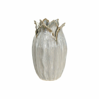 Vaas Home ESPRIT Cr&egrave;me Keramisch Blad van een plant 19 x 19 x 33 cm 1