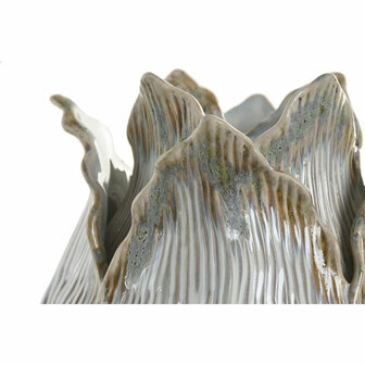 Vaas Home ESPRIT Cr&egrave;me Keramisch Blad van een plant 19 x 19 x 33 cm 3