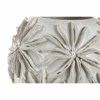 Vaas Home ESPRIT Wit Keramisch Traditionele stijl Blad van een plant 22 x 22 x 25 cm 2