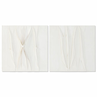Canvas Home ESPRIT Wit Abstract Scandinavisch 60 x 3,5 x 60 cm (2 Stuks) 1
