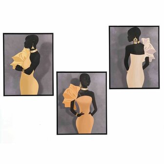 Canvas Gift Decor Geel Zwart Grijs 40 x 3 x 50 cm (6 Stuks) 3
