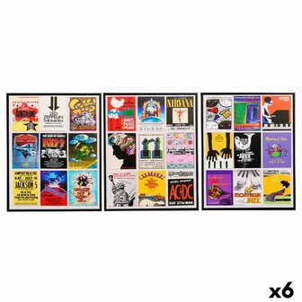 Canvas Gift Decor Muziek 40 x 2 x 50 cm (6 Stuks) 1