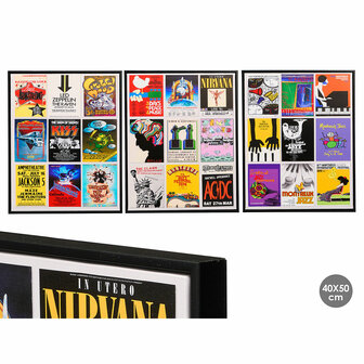 Canvas Gift Decor Muziek 40 x 2 x 50 cm (6 Stuks) 2