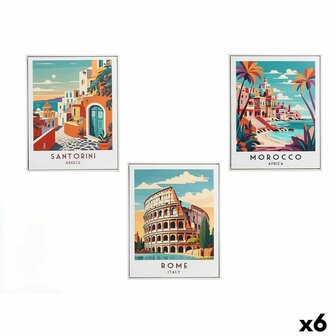 Canvas Gift Decor Stad 40 x 3 x 50 cm (6 Stuks) 1
