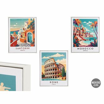 Canvas Gift Decor Stad 40 x 3 x 50 cm (6 Stuks) 2