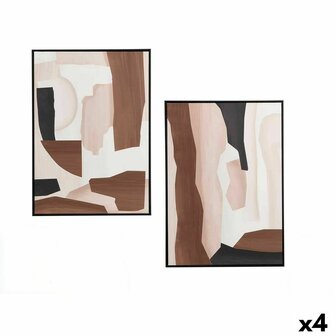 Canvas Gift Decor Bruin Beige Abstract 50 x 3 x 70 cm (4 Stuks) 1