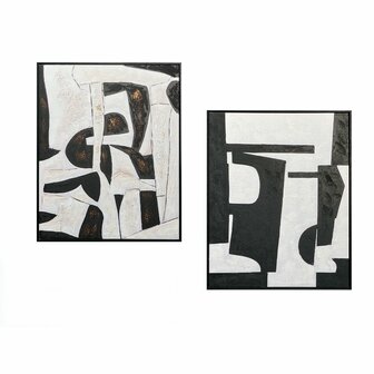 Canvas Gift Decor Lovers Wit Zwart 70 x 3,5 x 90 cm (2 Stuks) 2
