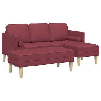 Bankstel 2 pcs Wijnrood 173 x 131 x 67 cm Stof 2