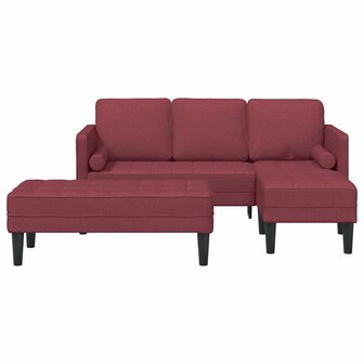 Bankstel 2 pcs Wijnrood 173 x 131 x 67 cm Stof 4