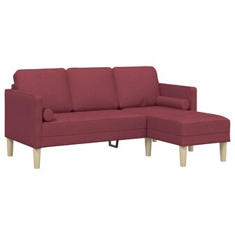 Bankstel 2 pcs Wijnrood 173 x 131 x 67 cm Stof 5