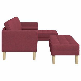 Bankstel 2 pcs Wijnrood 173 x 131 x 67 cm Stof 7