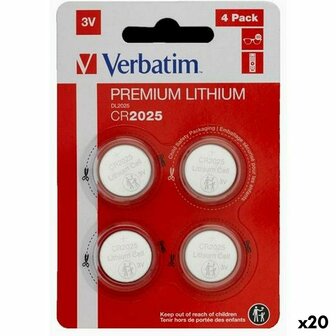 Lithium Knoopcelbatterijen Verbatim 3 V CR2025 4 Onderdelen (20 Stuks) 1
