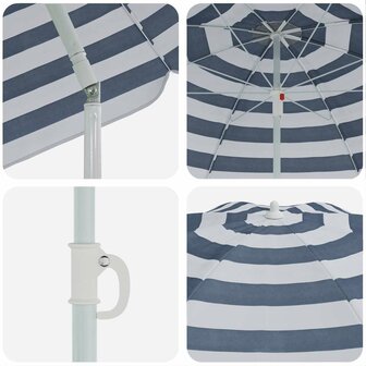 Strandparasol Blauw en wit 161 x 193 cm Polyester 5