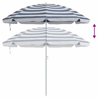 Strandparasol Blauw en wit 161 x 193 cm Polyester 6