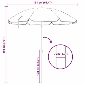 Strandparasol Blauw en wit 161 x 193 cm Polyester 8