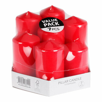Kaarsenset Rood (7 Stuks) 2