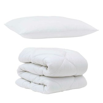 Dekbed met Kussen met kussen 2 pcs Wit Microvezel 2